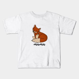 Fox Mama with Baby, Love Mothers Kids T-Shirt